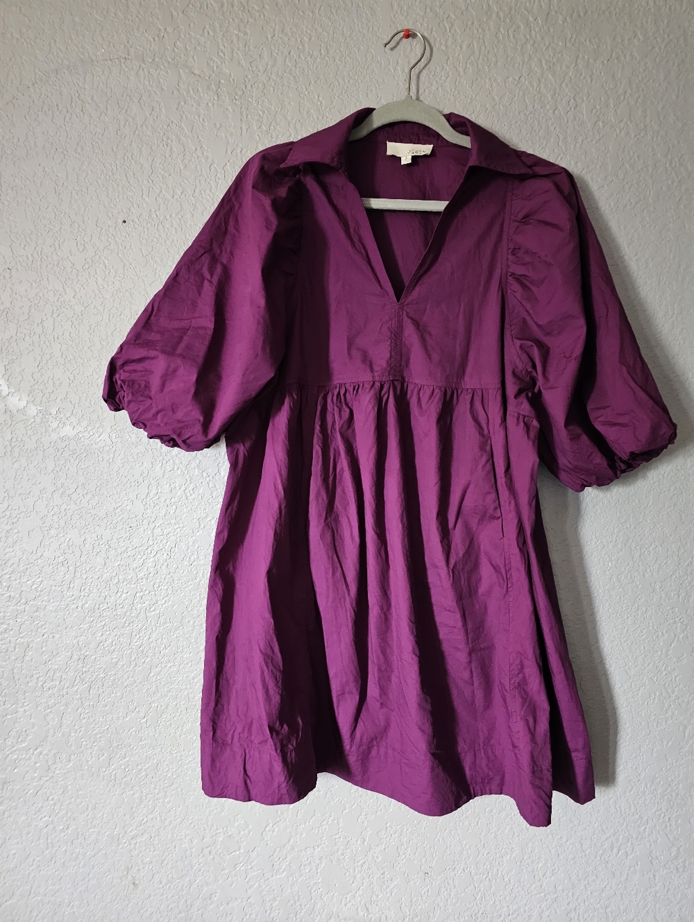 Pinch Deep Plum V-Neck Puff-Sleeve Tunic